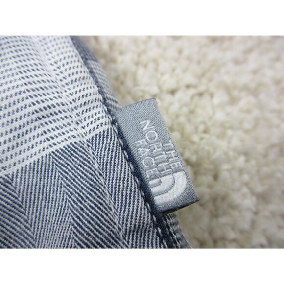 North Face Shirt Mens Large L Blue White Check Casual Short Sleeve Button Up - Picture 4 of 12